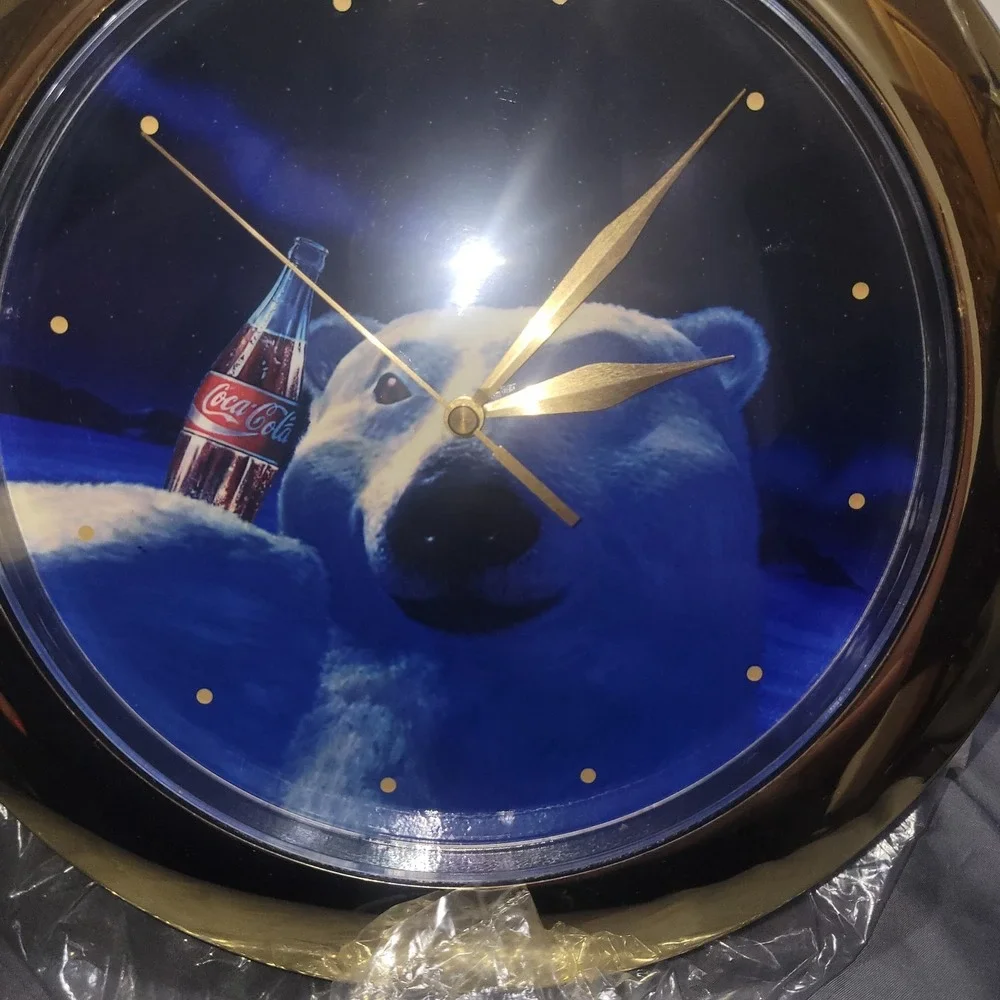 Coca-Cola POLAR BEARS WALL CLOCK NIB